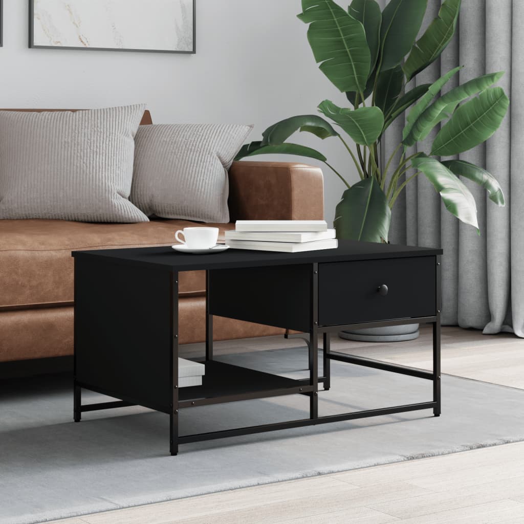 Coffee Table Black 85.5x51x45 cm Engineered Wood - Casper Homes