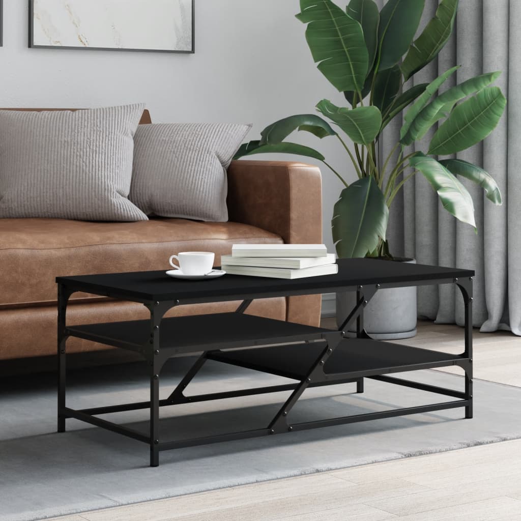 Coffee Table Black 100x49x40 cm Engineered Wood - Direct Imports