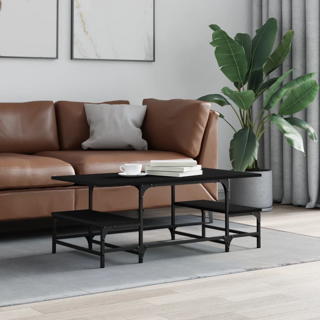 Coffee Table Black 100x50.5x40 cm Engineered Wood - Merlin Deals