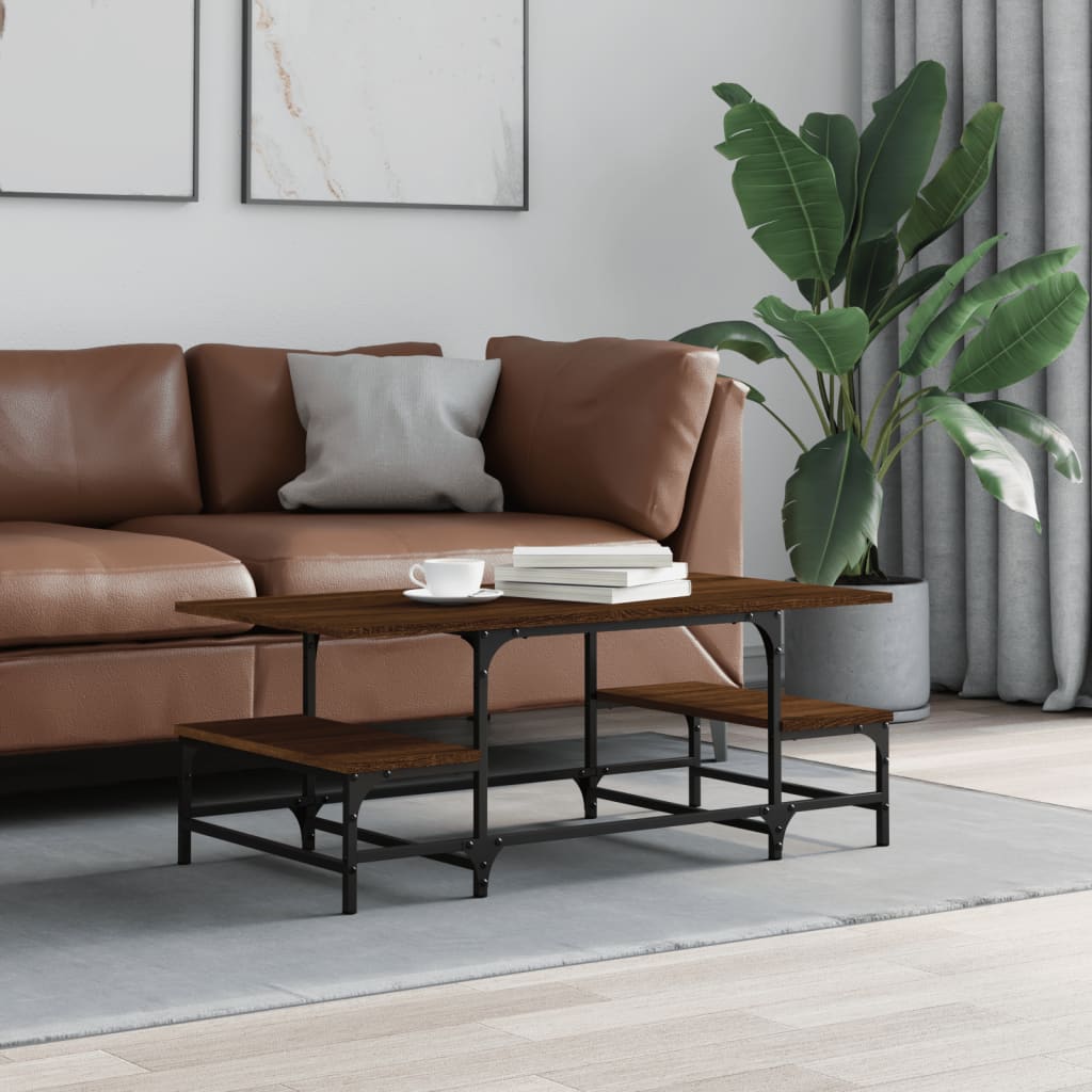 Coffee Table Brown Oak 100x50.5x40 cm Engineered Wood - All Things Good
