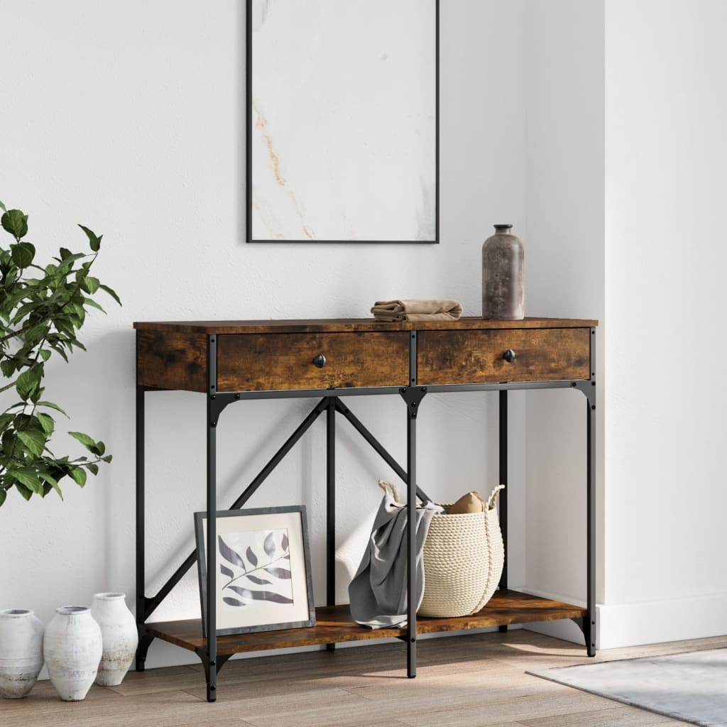 Console Table Smoked Oak 100x39x78.5 cm Engineered Wood - Tyrell & Tyrell