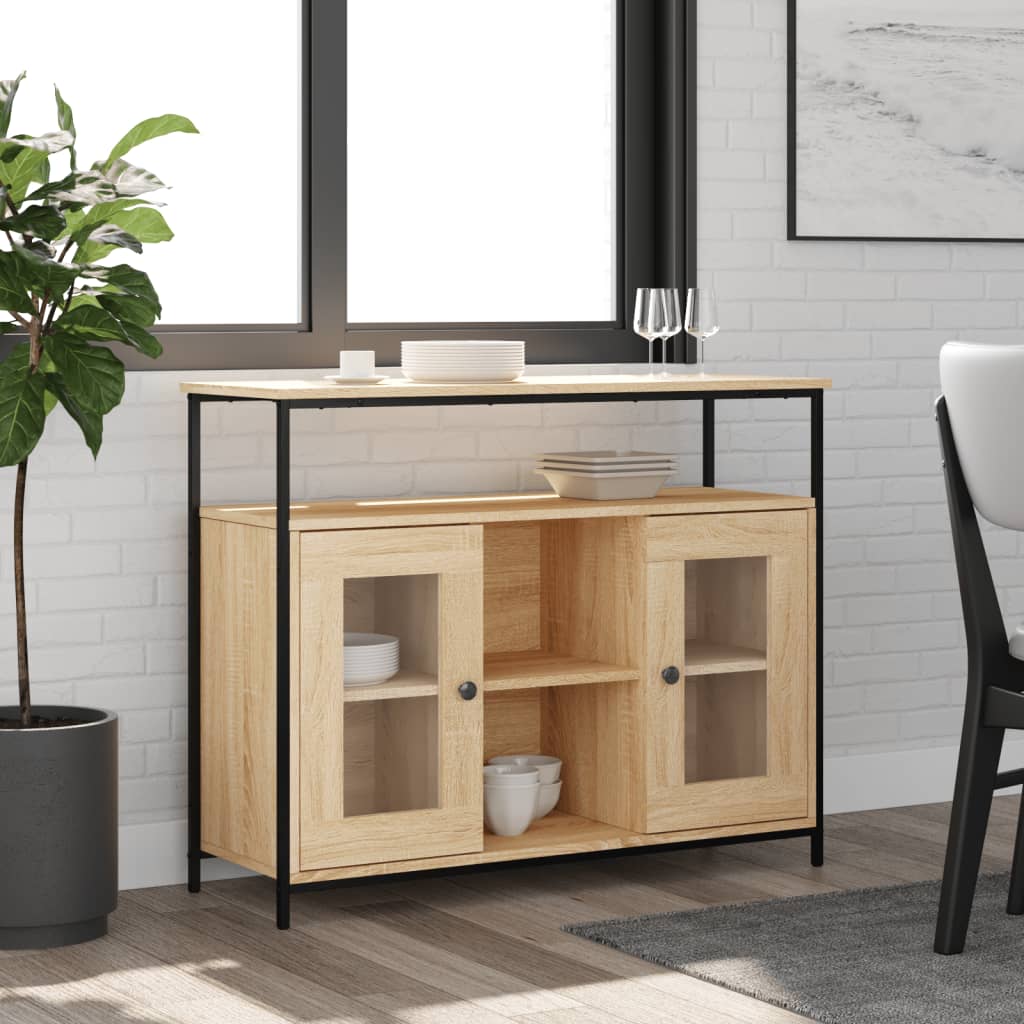 Sideboard Sonoma Oak 100x35x80 cm Engineered Wood - All Things Good