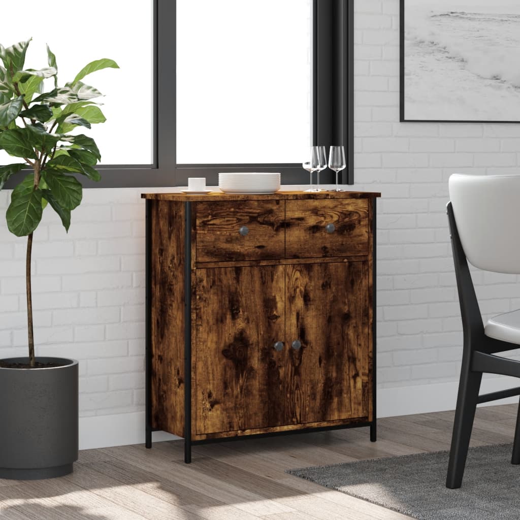 Sideboard Smoked Oak 70x30x80 cm Engineered Wood - Millennium Furniture