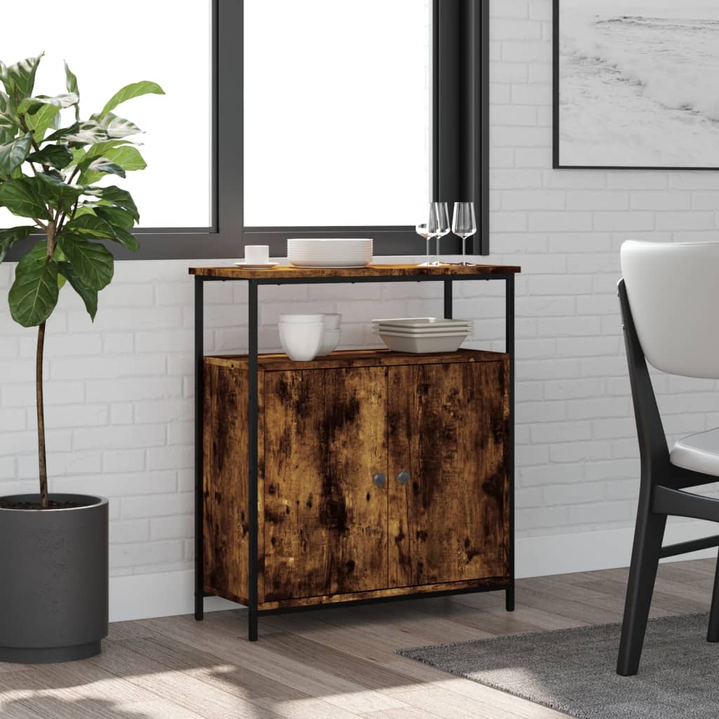 Sideboard Smoked Oak 70x30x80 cm Engineered Wood - Discount Dealers