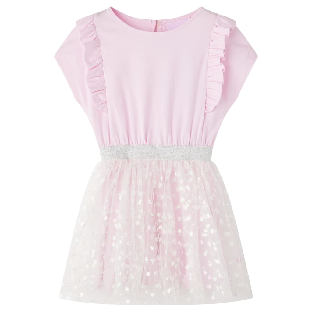 Kids' Dress with Ruffles Light Pink 116 - Sid & Sam