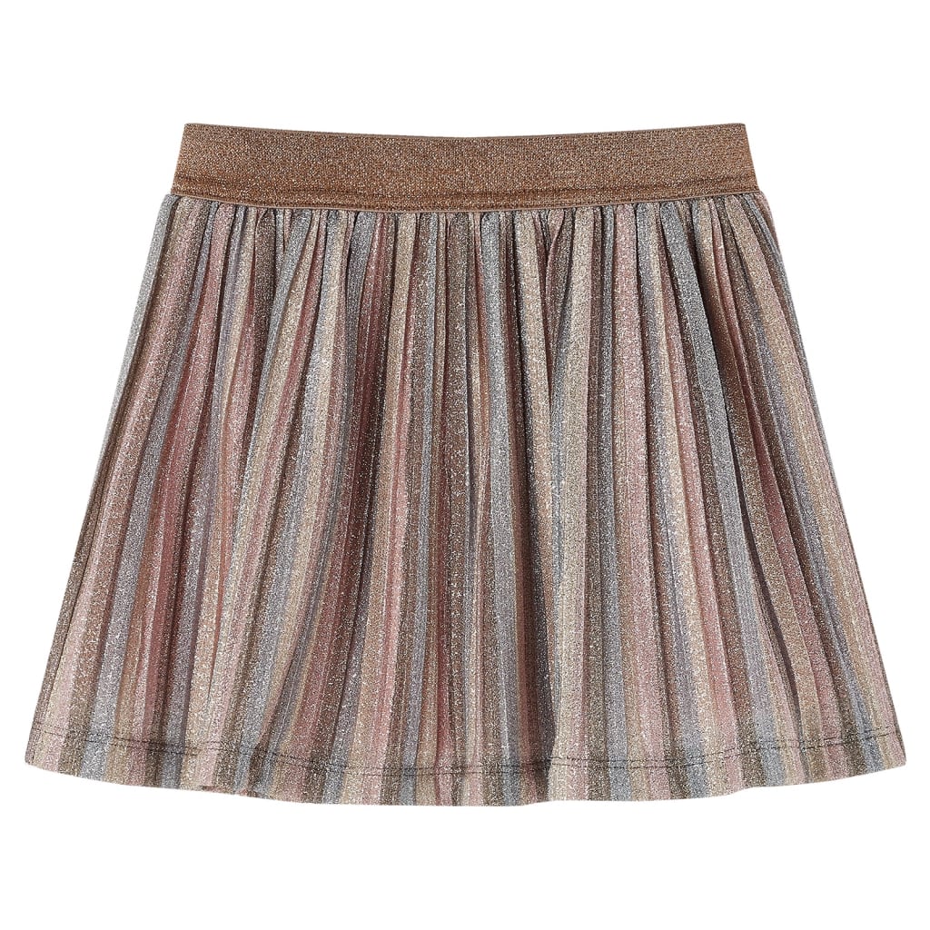 Kids' Pleated Skirt with Glitters Brown and Pink 104 - Casper Homes