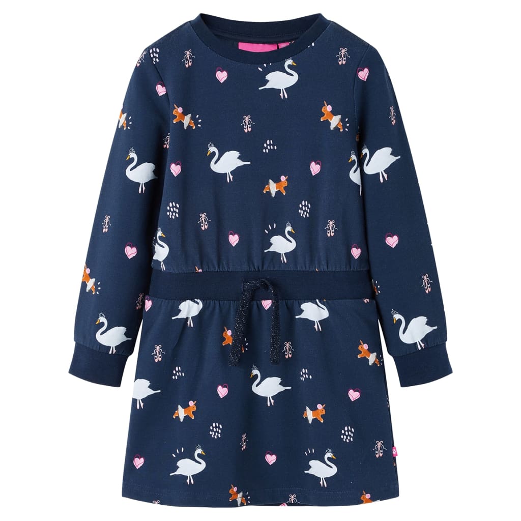 Kids' Dress with Long Sleeves Navy 128 - All Things Good