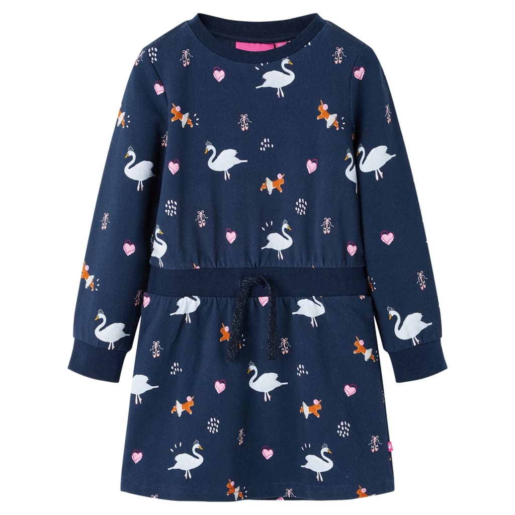 Kids' Dress with Long Sleeves Navy 140 - Style and Chic