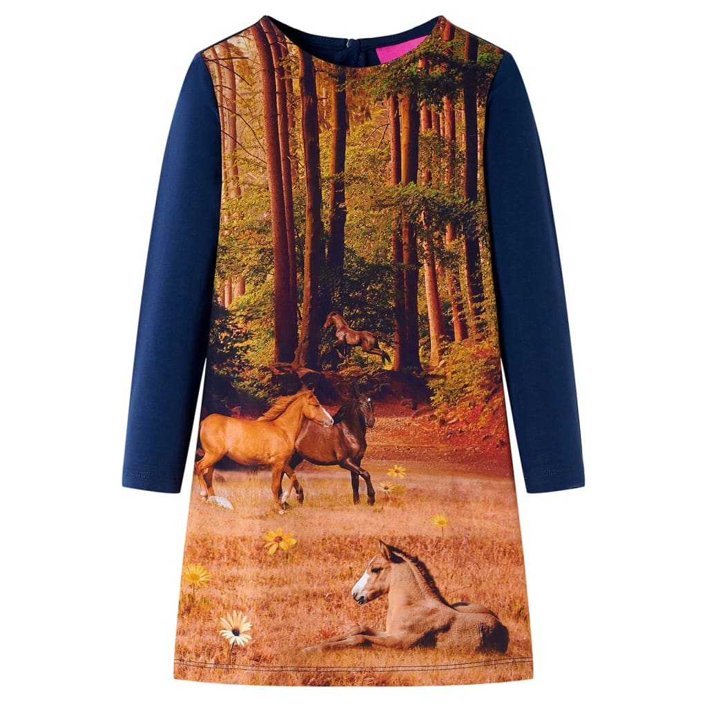 Kids' Dress with Long Sleeves Navy 116 - Sid & Sam