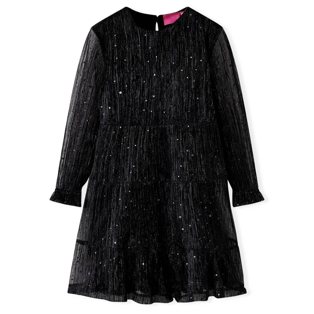 Kids' Dress with Long Sleeves Black 128 - All Things Good