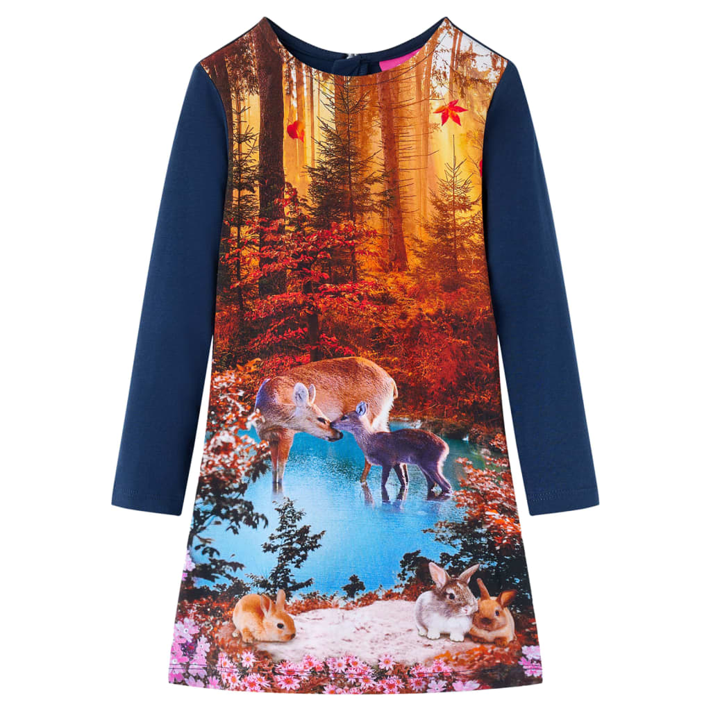 Kids' Dress with Long Sleeves Navy 116 - Merkel Designers