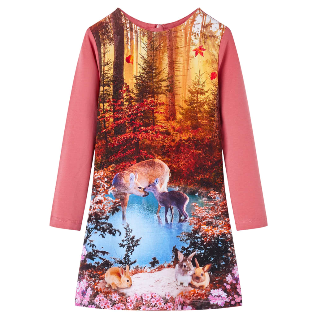 Kids' Dress with Long Sleeves Old Pink 116 - Sid & Sam