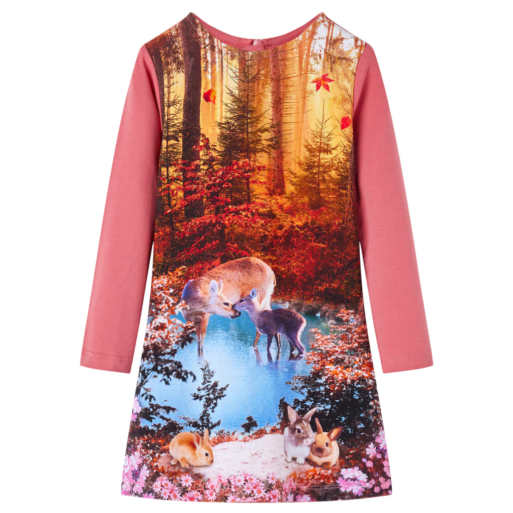 Kids' Dress with Long Sleeves Old Pink 128 - Tyrell & Tyrell