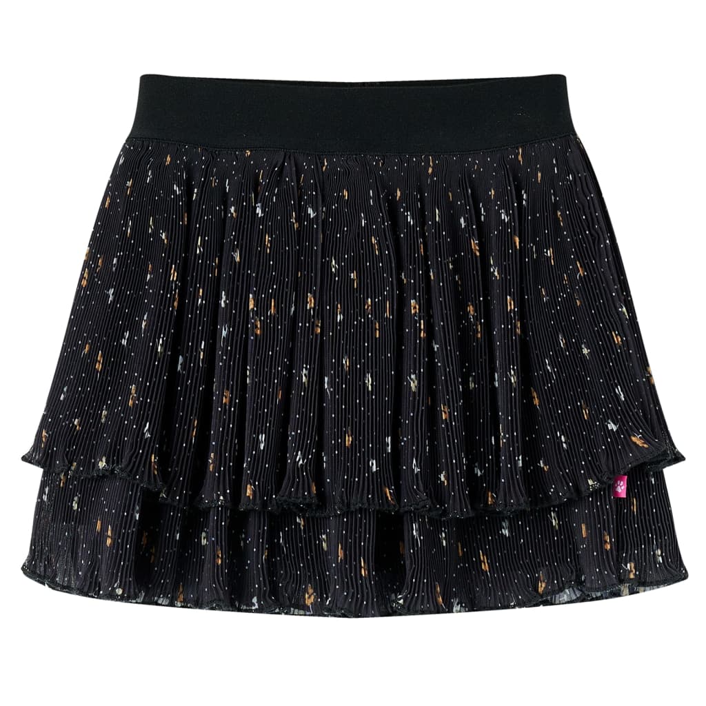 Kids' Skirt Tiered Ruffle Design Black 128 - Merkel Designers