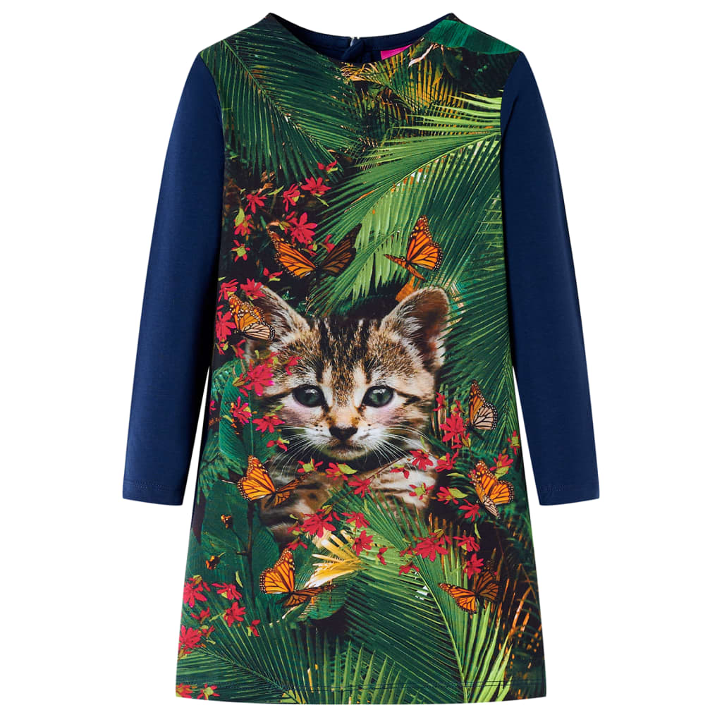 Kids' Dress with Long Sleeves Navy 128 - Sid & Sam
