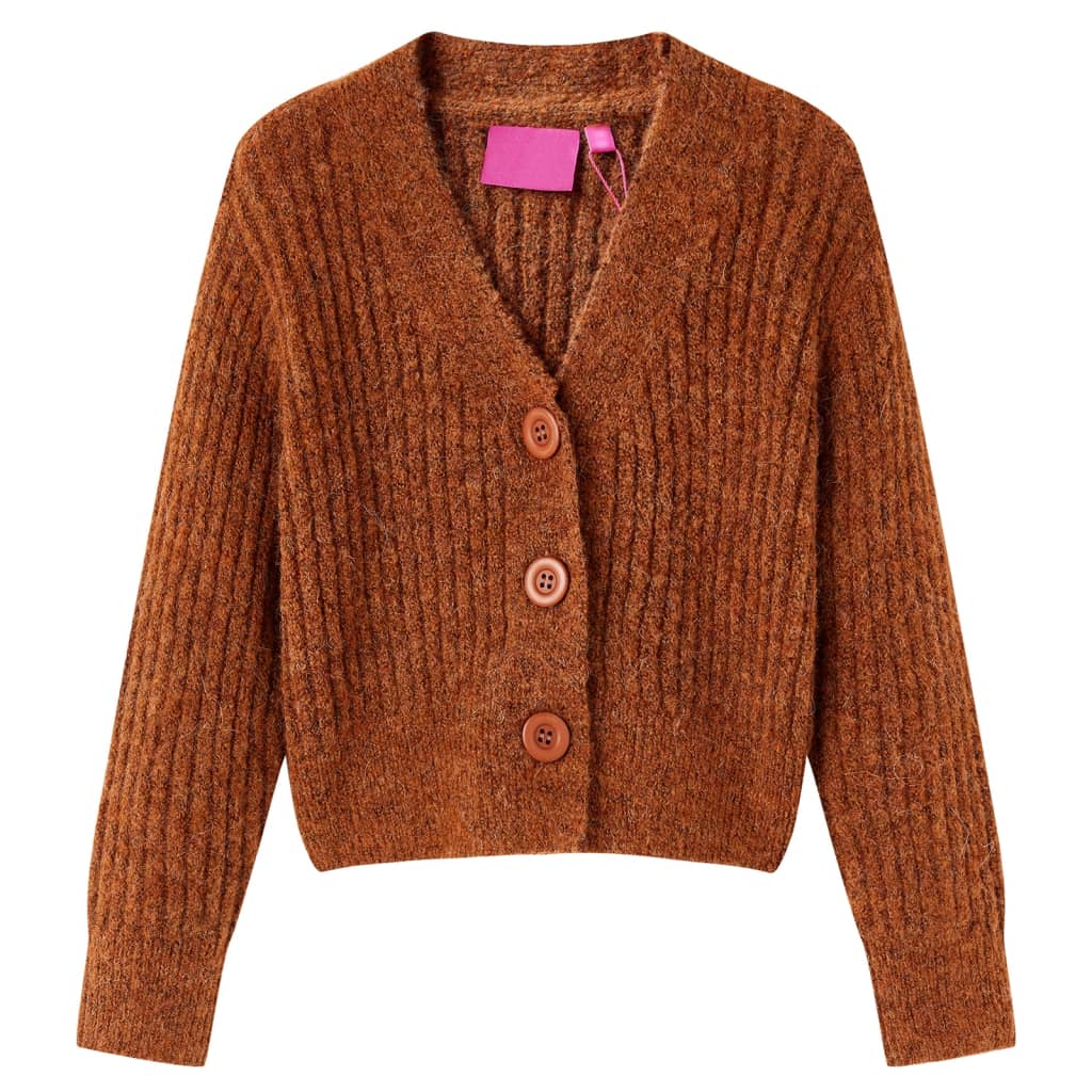 Kids' Cardigan Knitted Cognac 92 - Merlin Deals