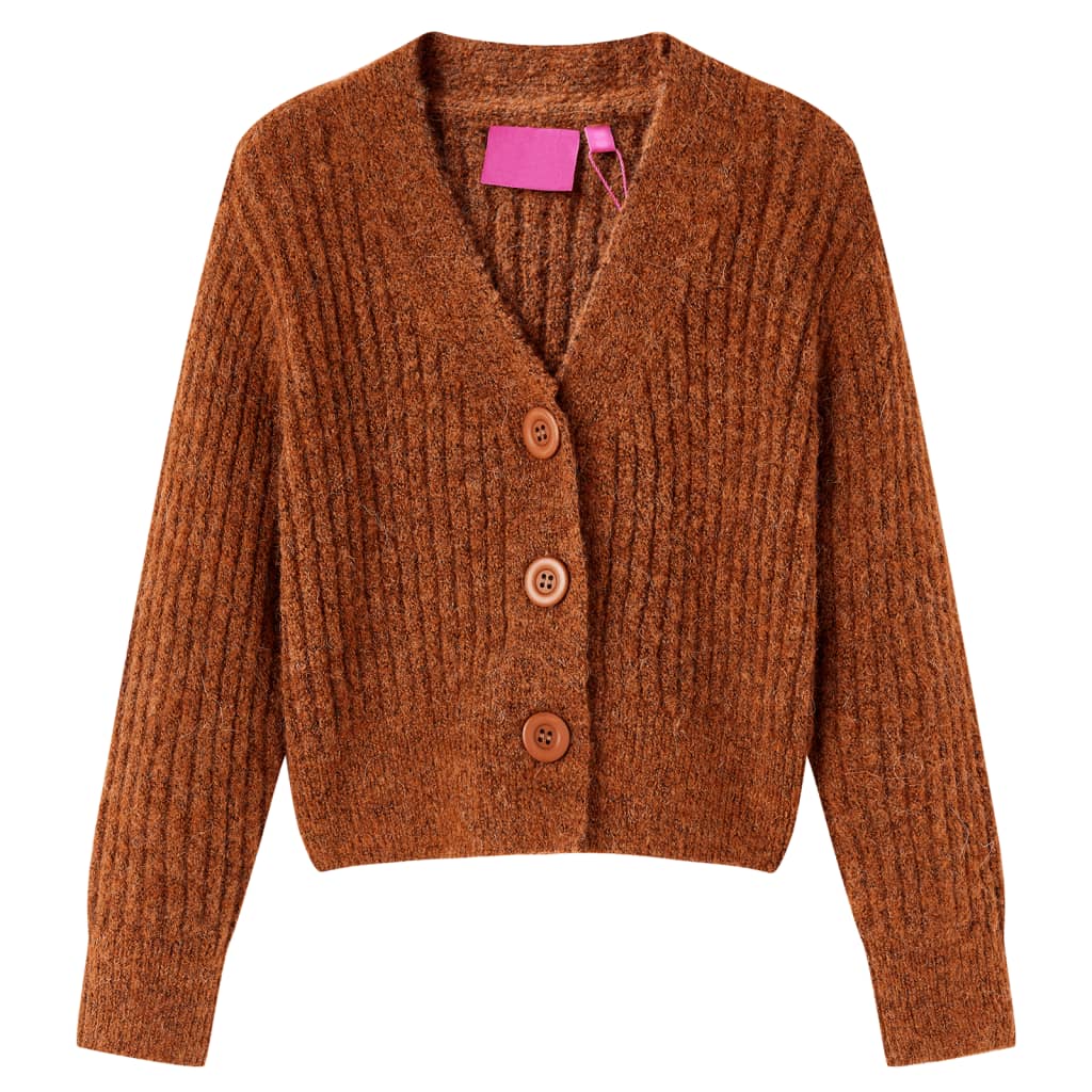 Kids' Cardigan Knitted Cognac 104 - Casper Homes