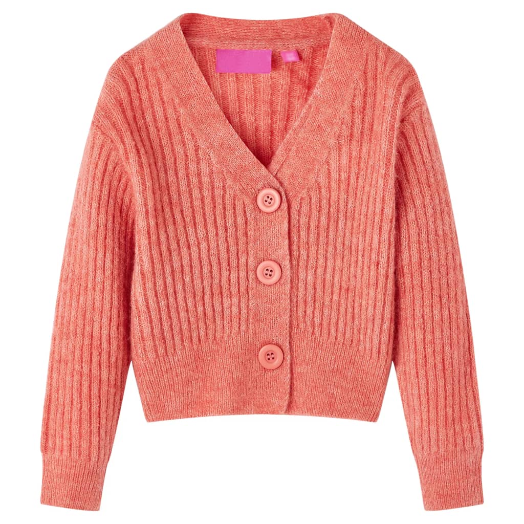 Kids' Cardigan Knitted Medium Pink 104 - Decor Base