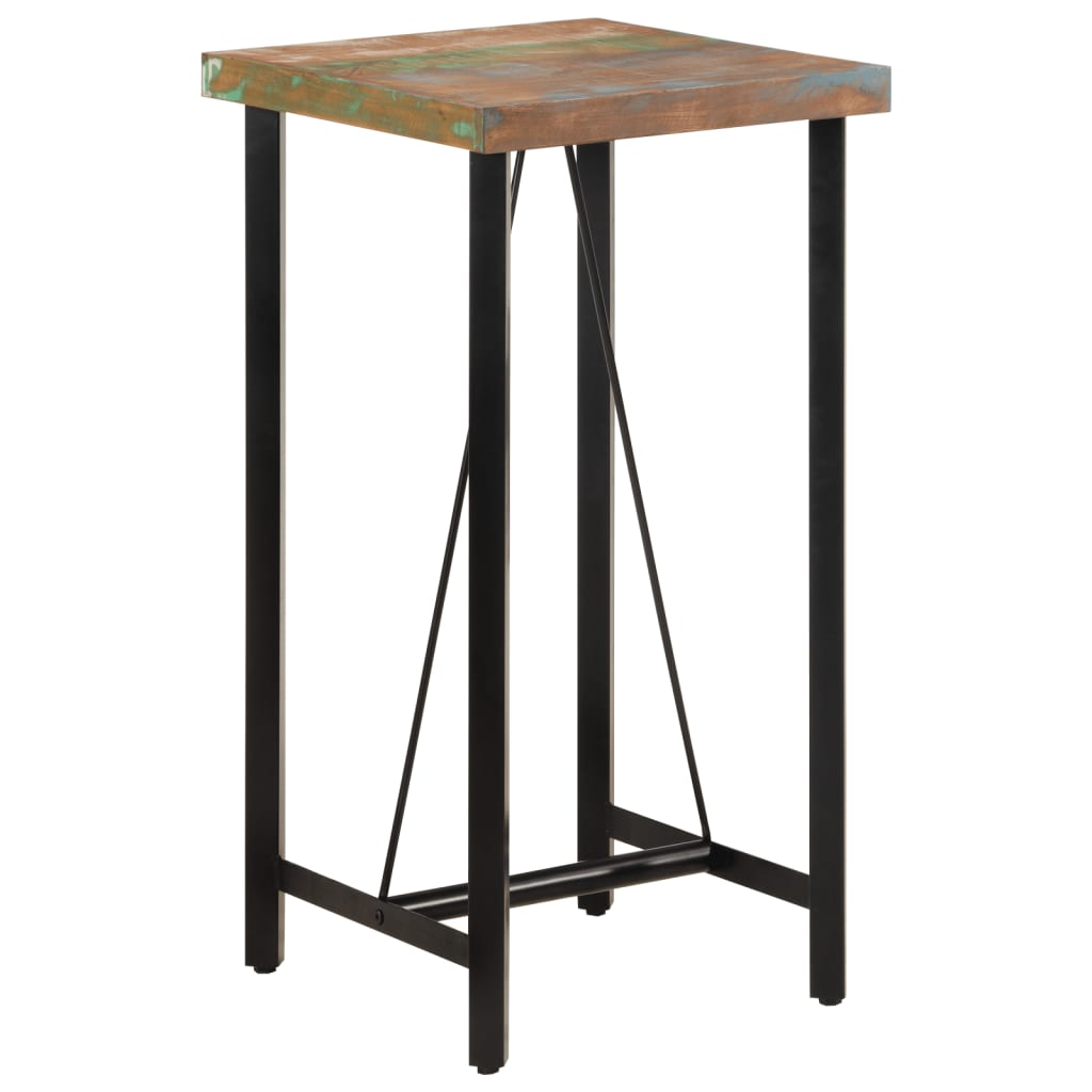 Bar Table 55x55x107 cm Solid Wood Reclaimed and Iron - Sid & Sam