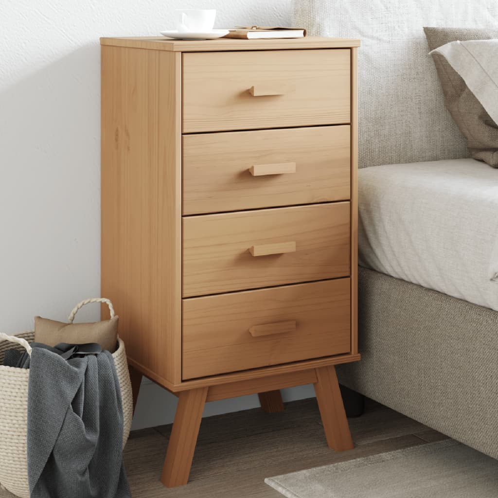Bedside Table - Edith Ben Nightstand Brown 45cm - Style and Chic