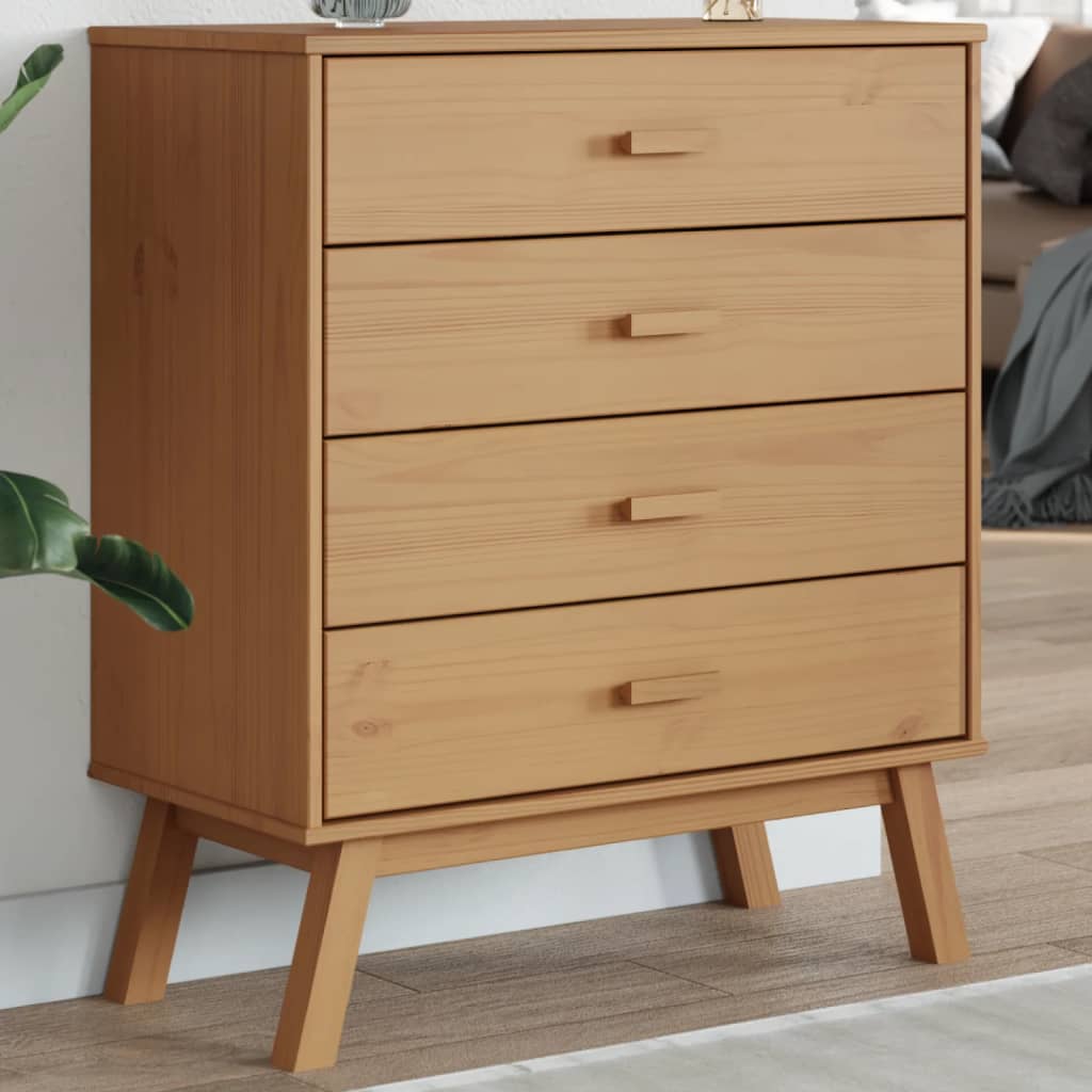 BURTON Oak Finish Chest of Drawers - Medium-sized, 4 Drawers - Merkel Designers