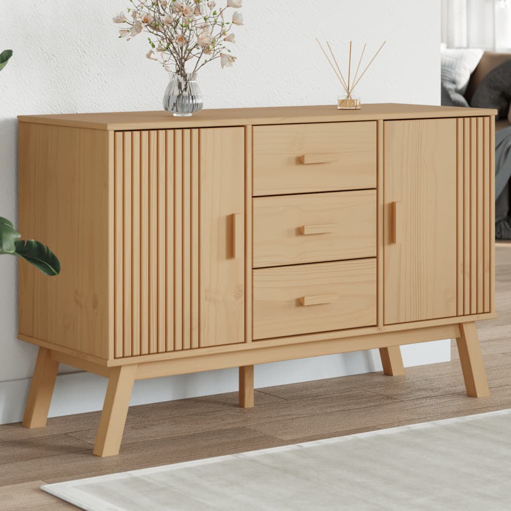Sideboard OLDEN Brown 114x43x73.5cm Solid Wood Pine - Merkel Designers