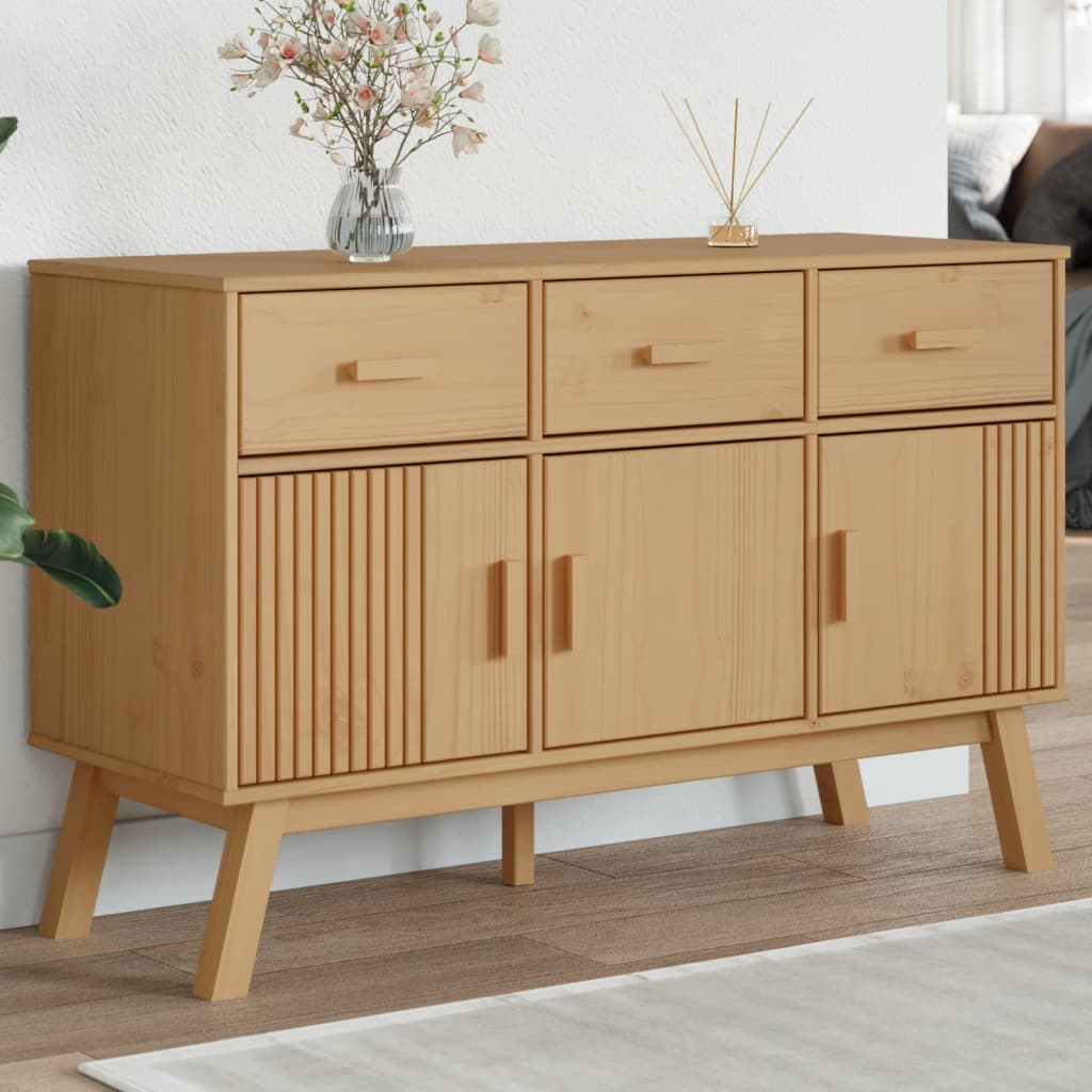 Sideboard OLDEN Brown 114x43x73.5 cm Solid Wood Pine - Style and Chic
