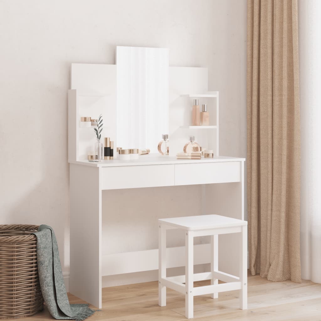 Dressing Table - SEOUL Dresser White 96cm - Discount Dealers