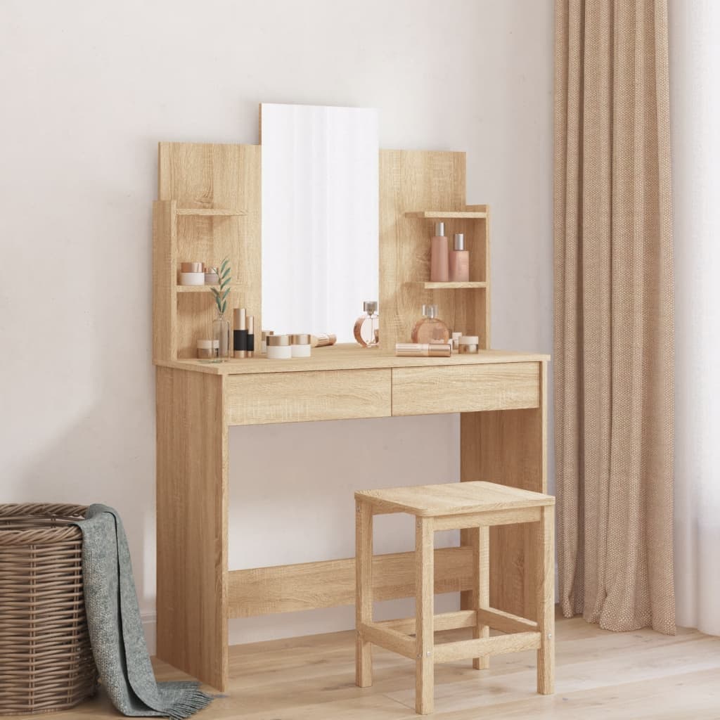 Dressing Table - SEOUL Dresser Sonoma Oak 96cm - Casper Homes