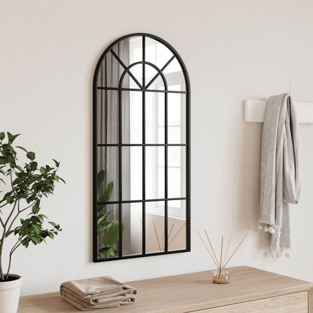 Wall Mirror Black 40x80cm Arch Iron - The Home Maker