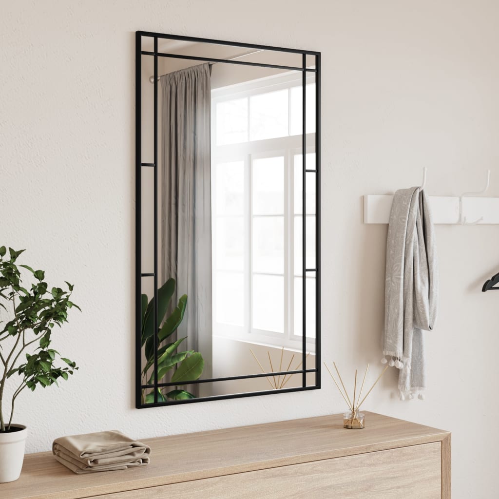 Wall Mirror Black 60x100cm Rectangle Iron - Tyrell & Tyrell