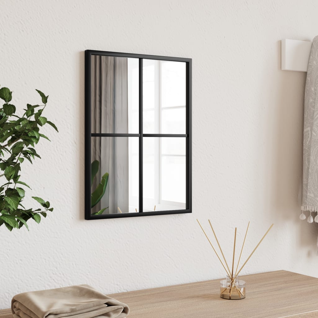 Wall Mirror Black 30x40cm Rectangle Iron - All Things Good