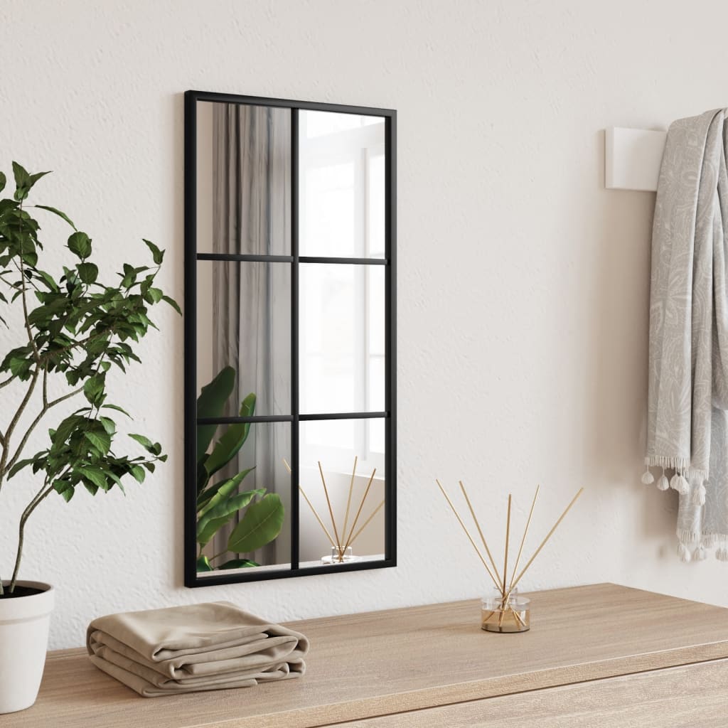 Wall Mirror Black 30x60cm Rectangle Iron - Style and Chic