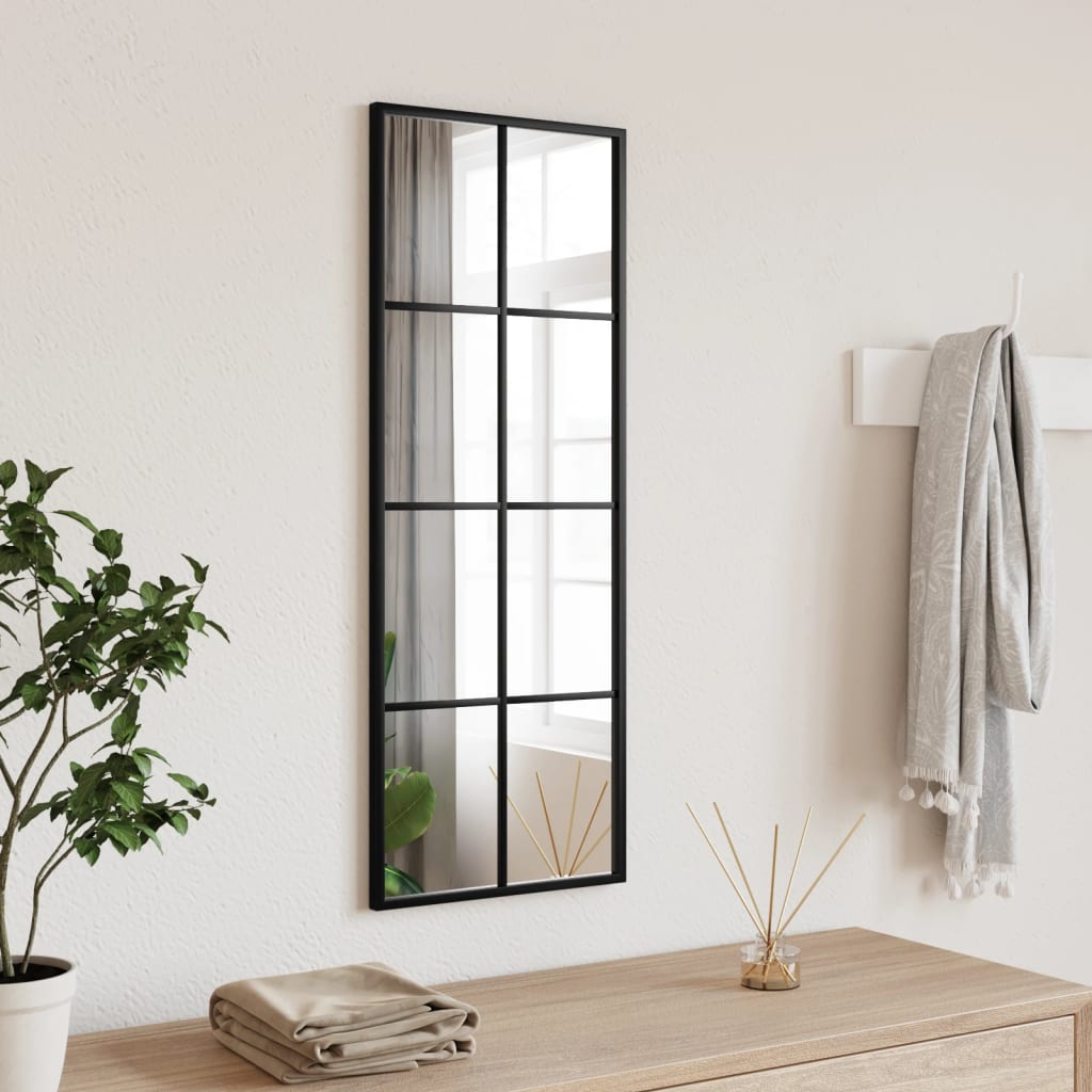 Wall Mirror Black 30x80cm Rectangle Iron - All Things Good
