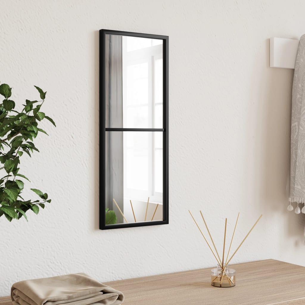 Wall Mirror Black 20x50cm Rectangle Iron - Sid & Sam