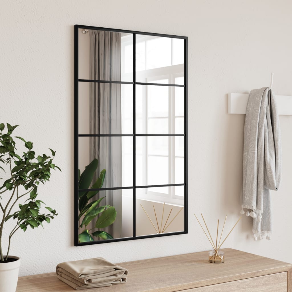 Wall Mirror Black 50x80cm Rectangle Iron - Style and Chic