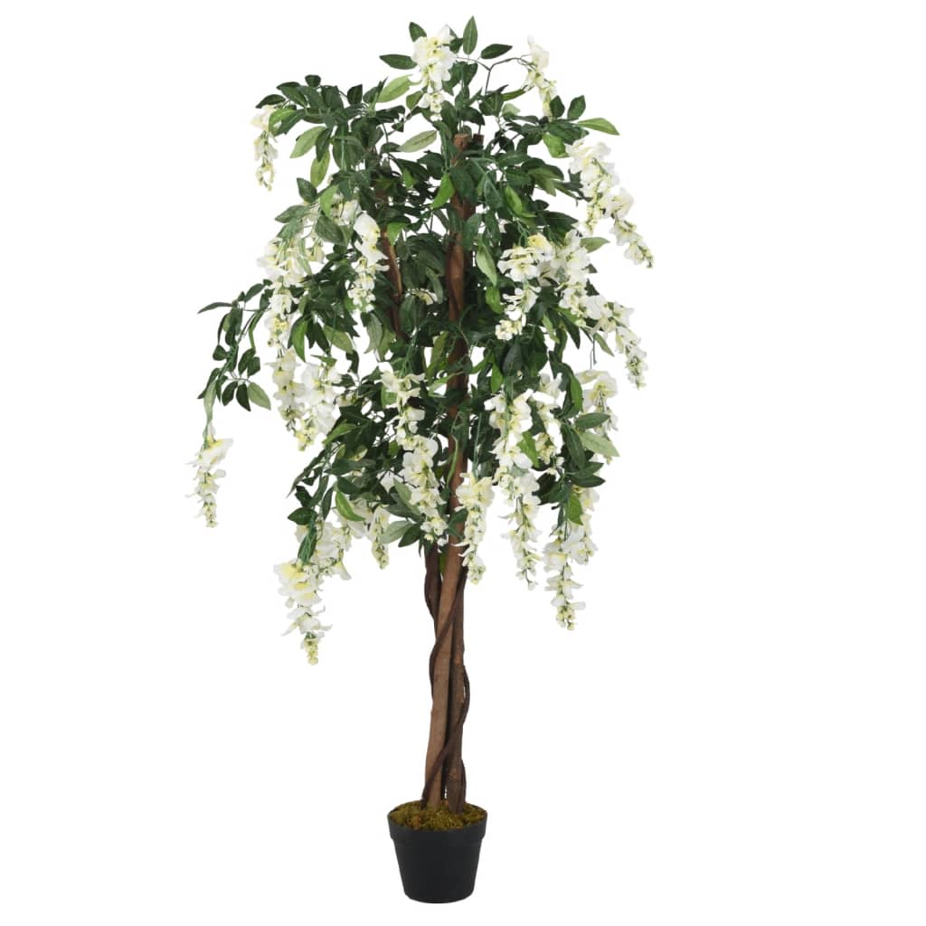 Artificial Wisteria Tree 1260 Leaves 180cm Green and White - Sid & Sam