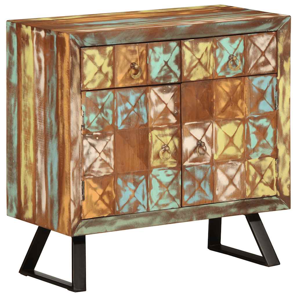 Drawer Cabinet Multicolour 70x35x70 cm Solid Wood Reclaimed - Decor Base
