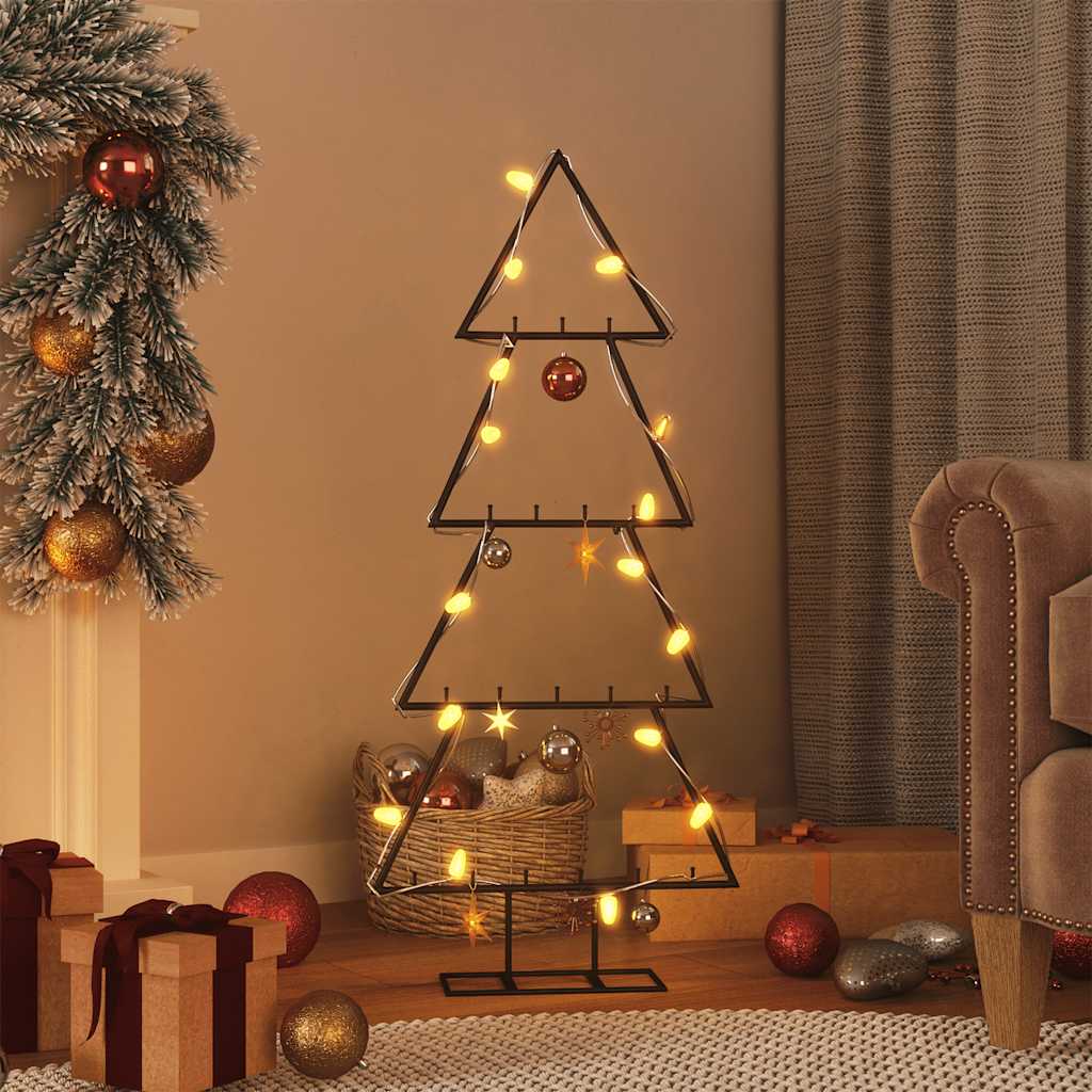 Metal Christmas Tree for Decoration Black 125 cm - Casper Homes