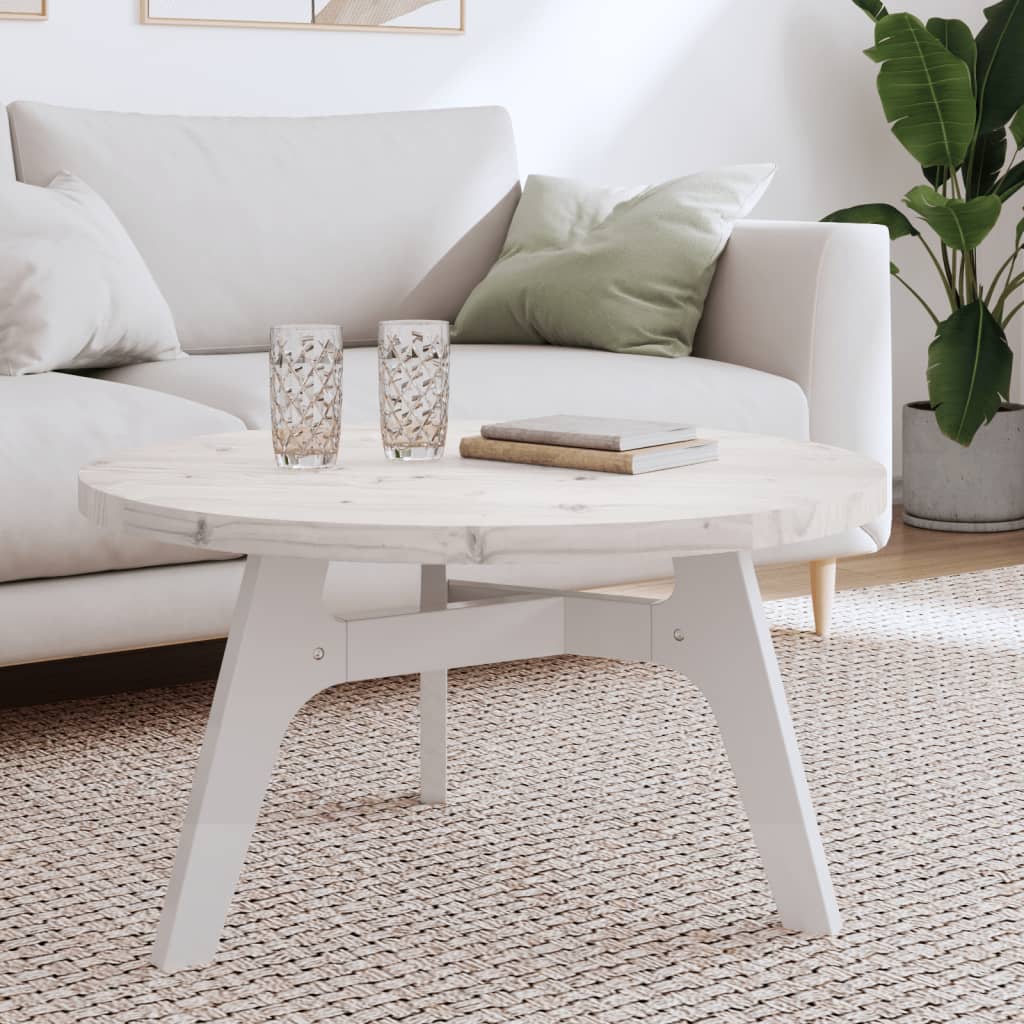 Table Top Round White Ã ̃80x3 cm Solid Wood Pine - Sid & Sam