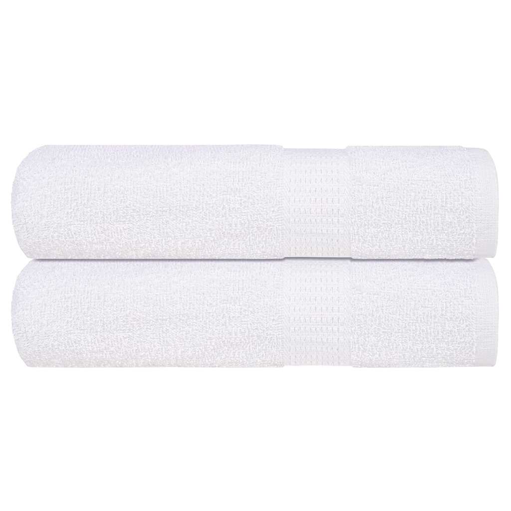 Shower Towels 2 pcs White 70x140 cm 360 gsm 100% Cotton - The Home Maker