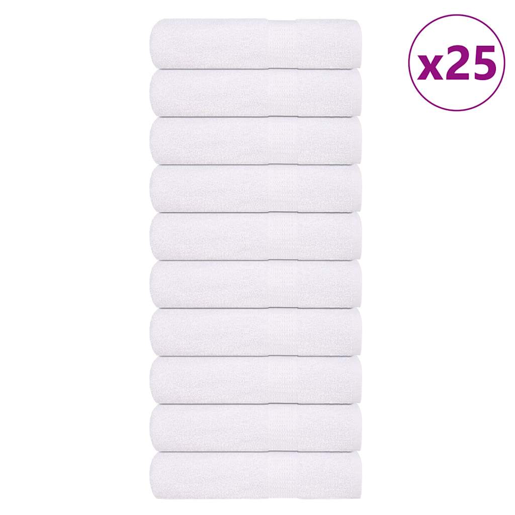 Shower Towels 25 pcs White 70x140 cm 360 gsm 100% Cotton - Sid & Sam