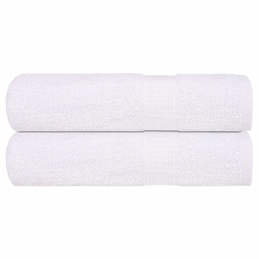Bath Towels 2 pcs White 100x150 cm 360 gsm 100% Cotton - Casper Homes