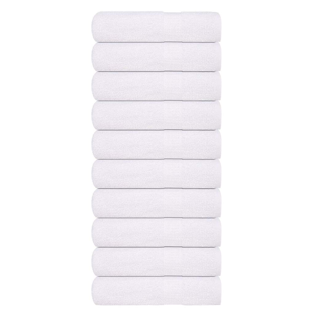 Bath Towels 10 pcs White 100x150 cm 360 gsm 100% Cotton - Casper Homes