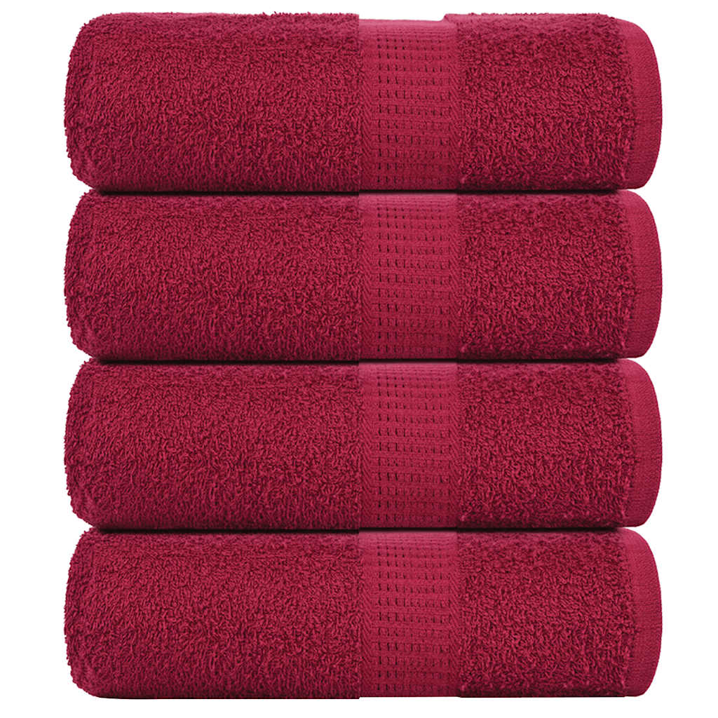 Soap Towels 4 pcs Bordeaux 30x30 cm 360 gsm 100% Cotton - Design Hut