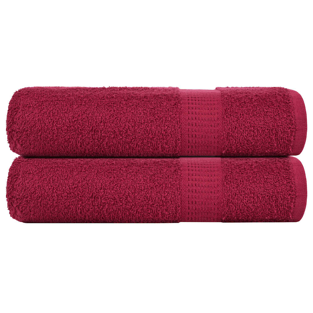 Shower Towels 2 pcs Bordeaux 70x140 cm 360 gsm 100% Cotton - Design Hut