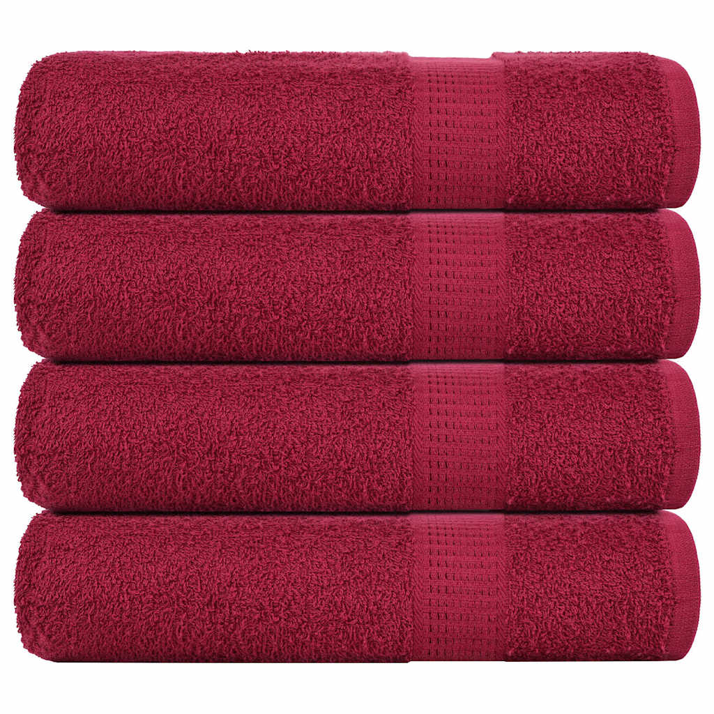 Shower Towels 4 pcs Bordeaux 70x140 cm 360 gsm 100% Cotton - Style and Chic