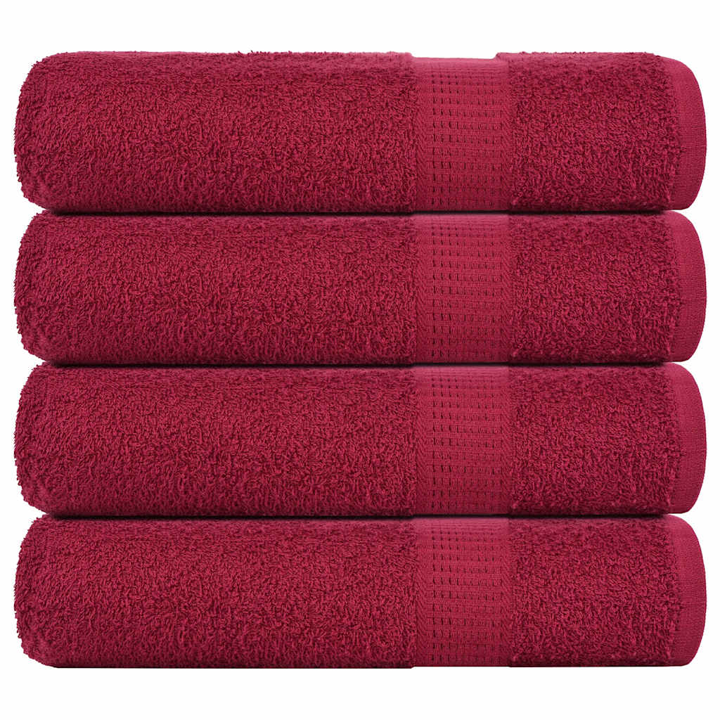 Bath Towels 4 pcs Bordeaux 100x150 cm 360 gsm 100% Cotton - Casper Homes