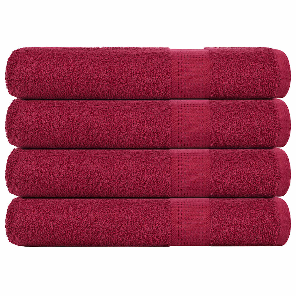 Sauna Towels 4 pcs Bordeaux 80x200 cm 360 gsm 100% Cotton - Design Hut