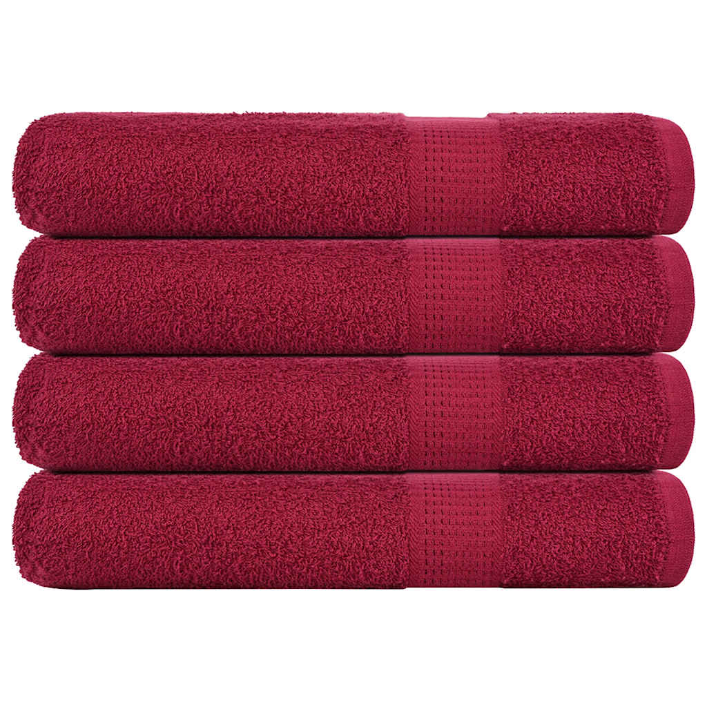 Towels 4 pcs Bordeaux 100x200 cm 360 gsm 100% Cotton - Merkel Designers